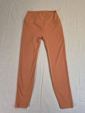 Women's Gold Elite Leggings Nude Salmon Peach Large Athletic Performance 23x25